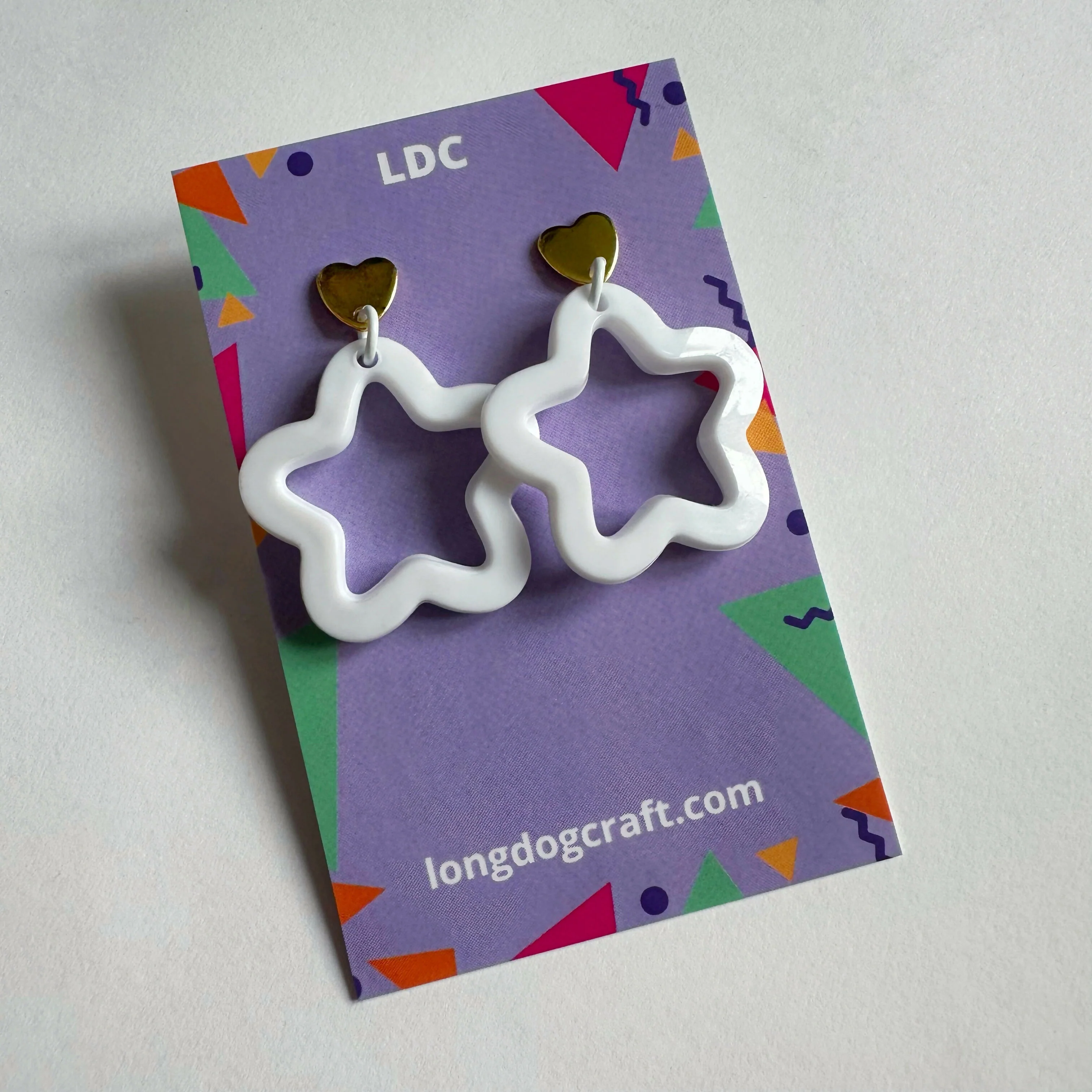 Acrylic Star Drop Stud Solid White - Image 4