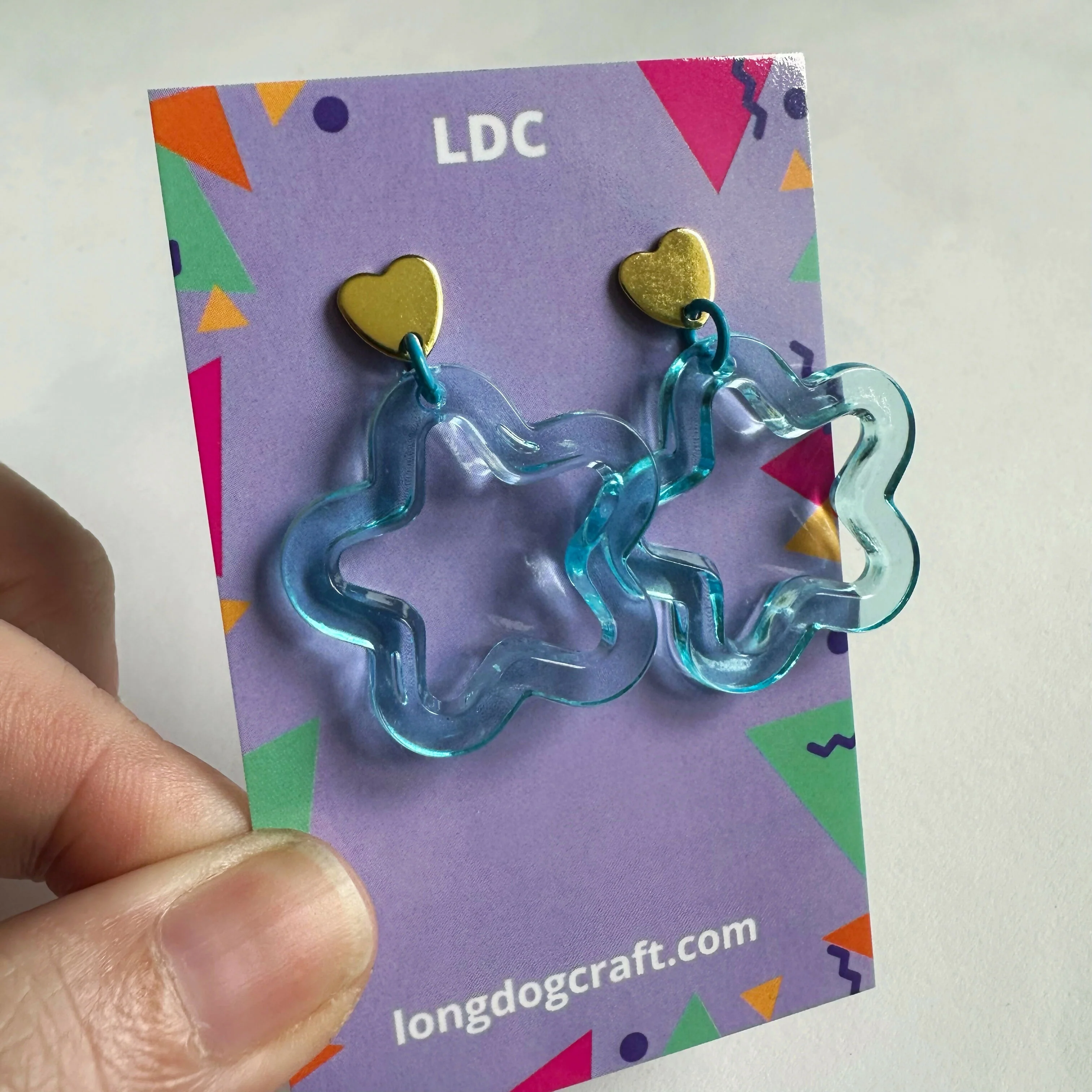 Acrylic Star Drop Stud Turquoise - Image 4