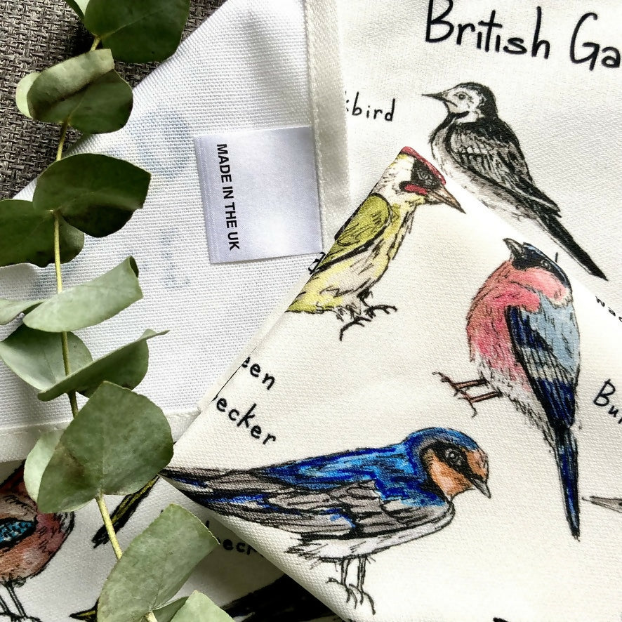 British Garden Birds Illustrated Tea Towel - Image 3