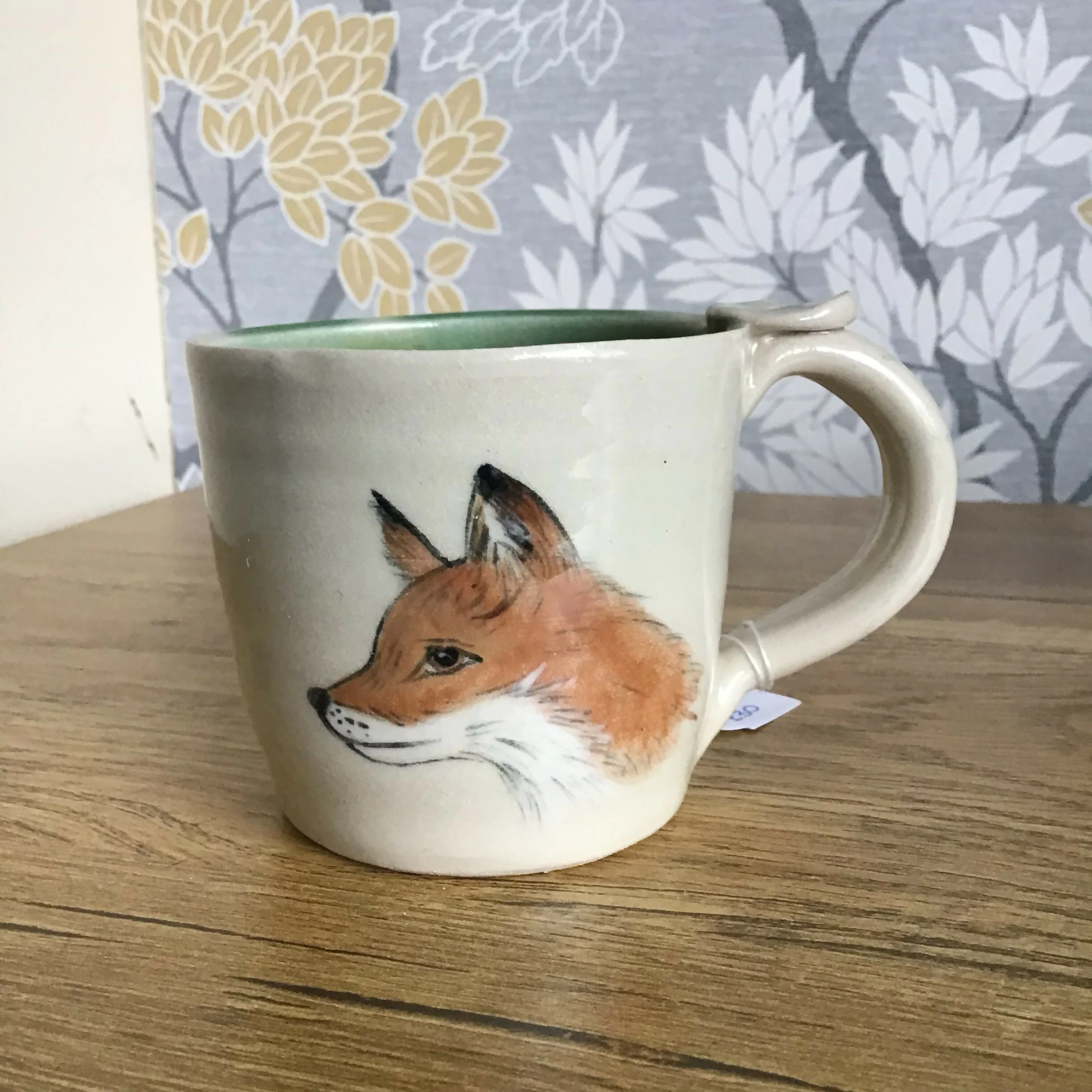 Handpainted Animal Mug Green/ cream /brown - Image 12