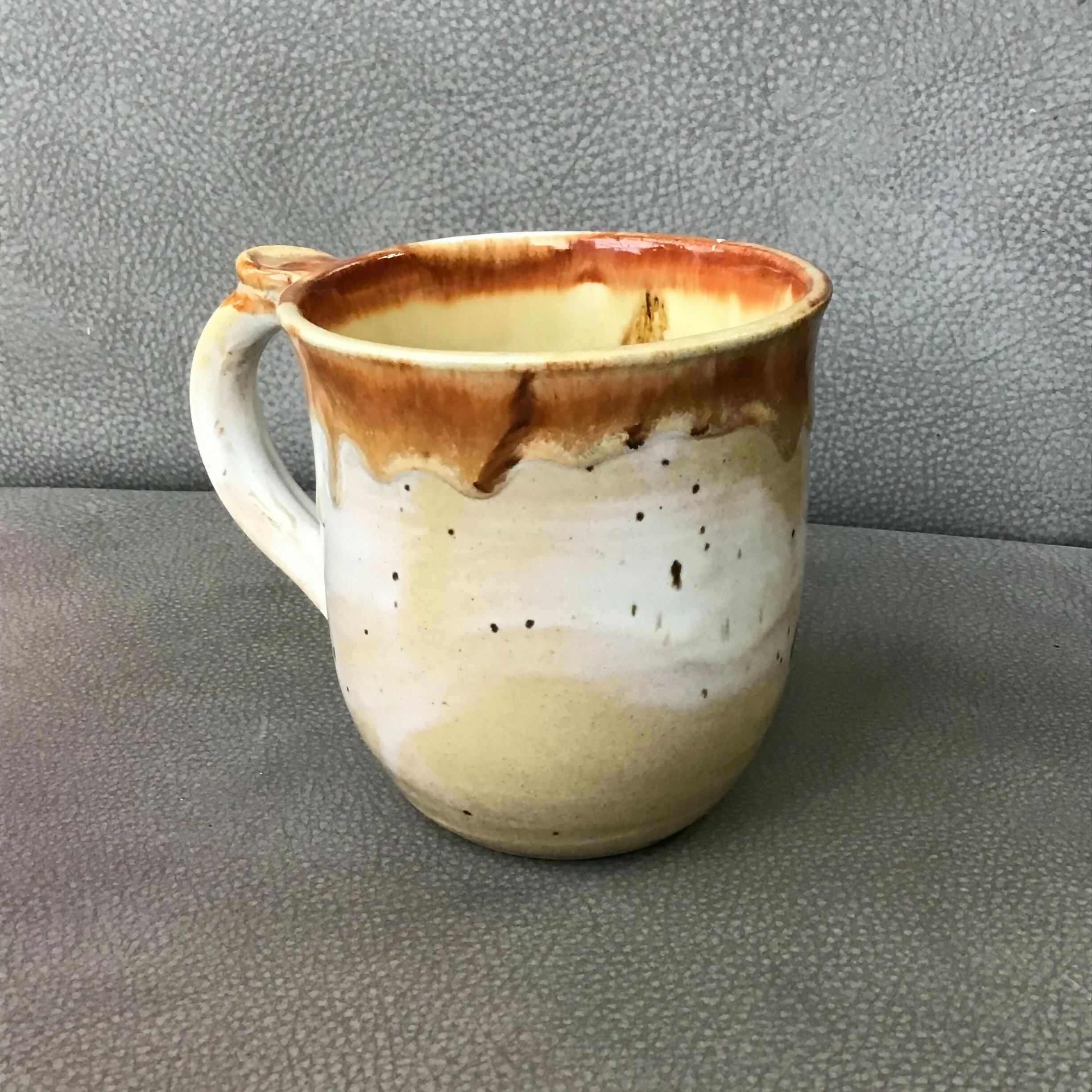 Handpainted Animal Mug Green/ cream /brown - Image 9