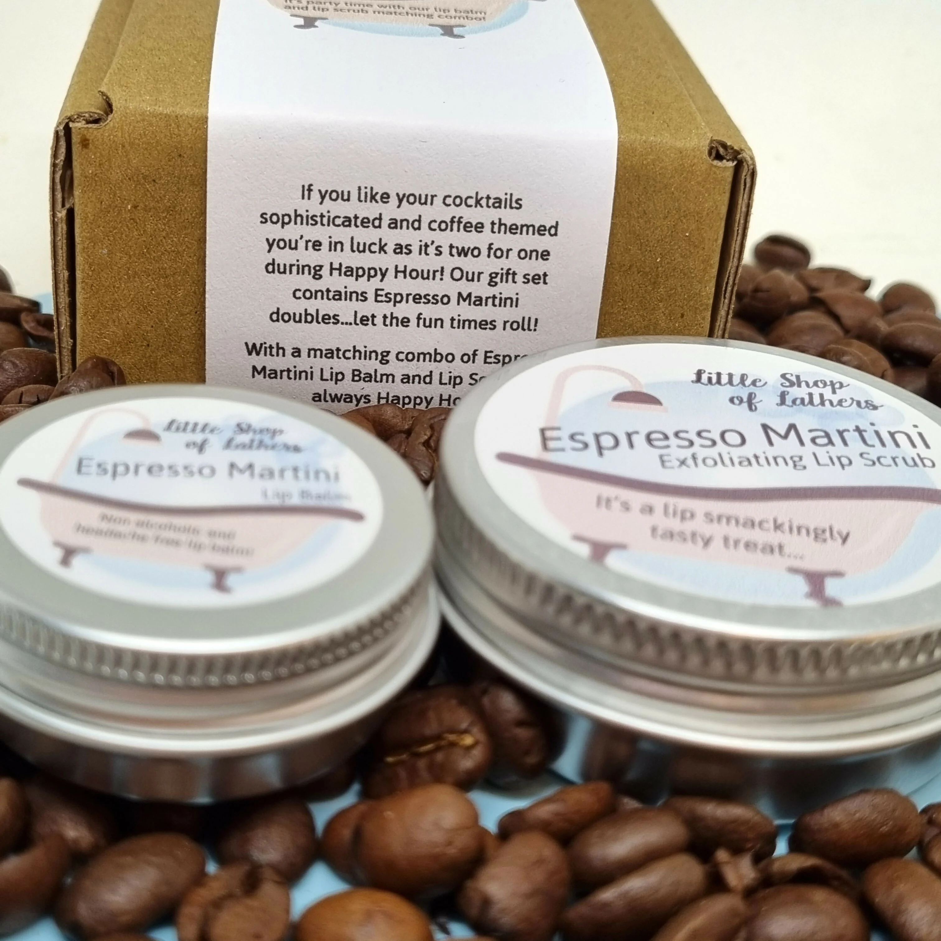 Happy Hour - Espresso Martini Lip Balm and Lip Scrub Set - Cocktail Inspired Pampering! - Image 3