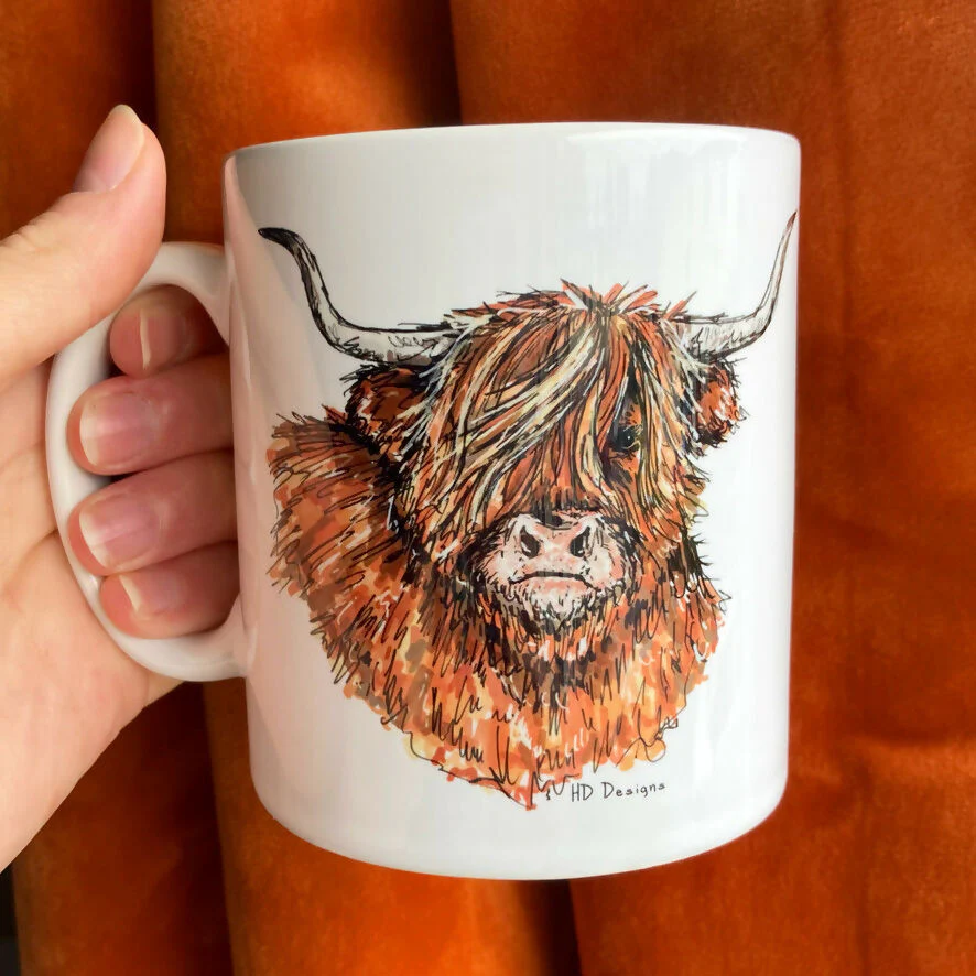 Highland Cow Illustrated Mug - Image 3