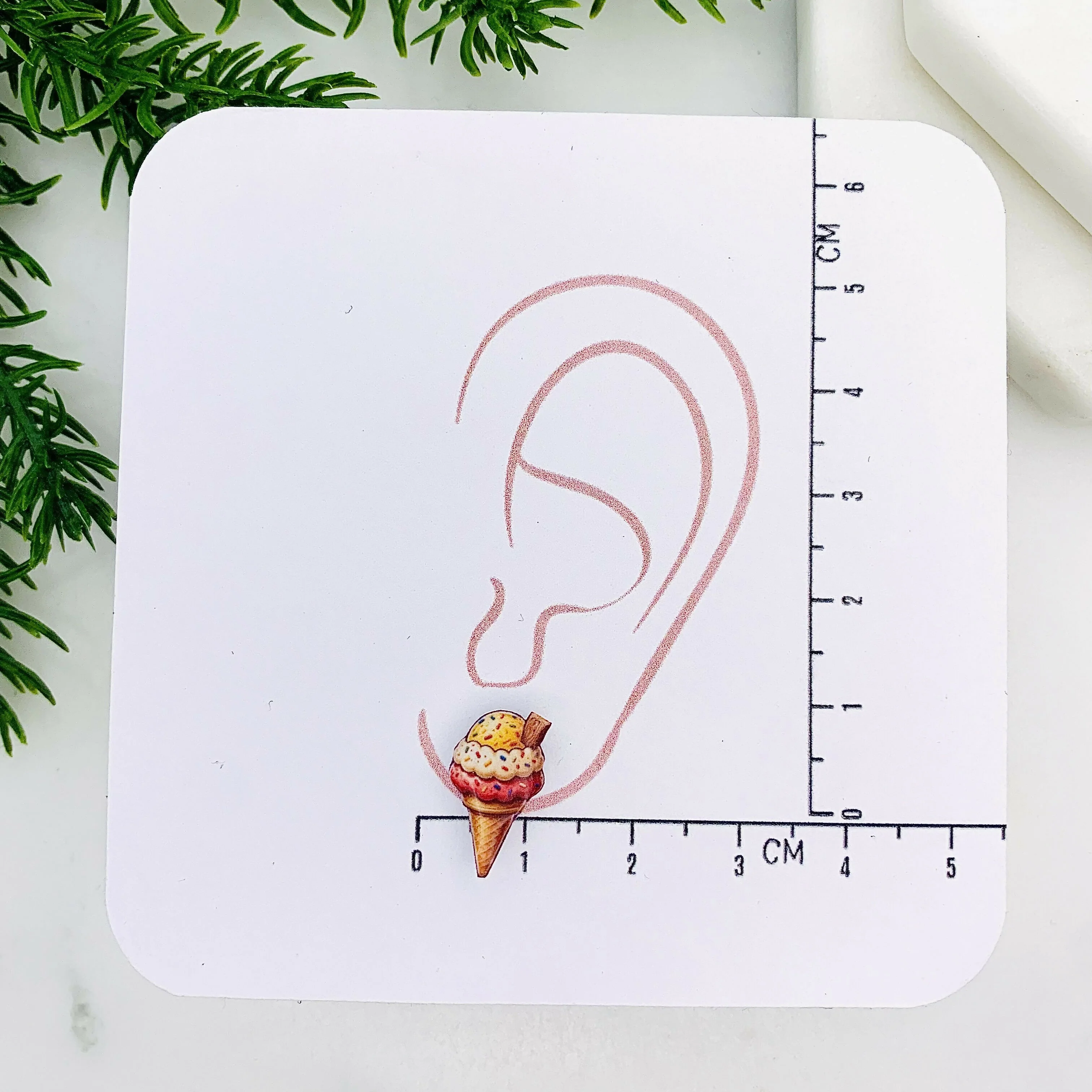 Ice Cream Cone Stud Earring - Image 3