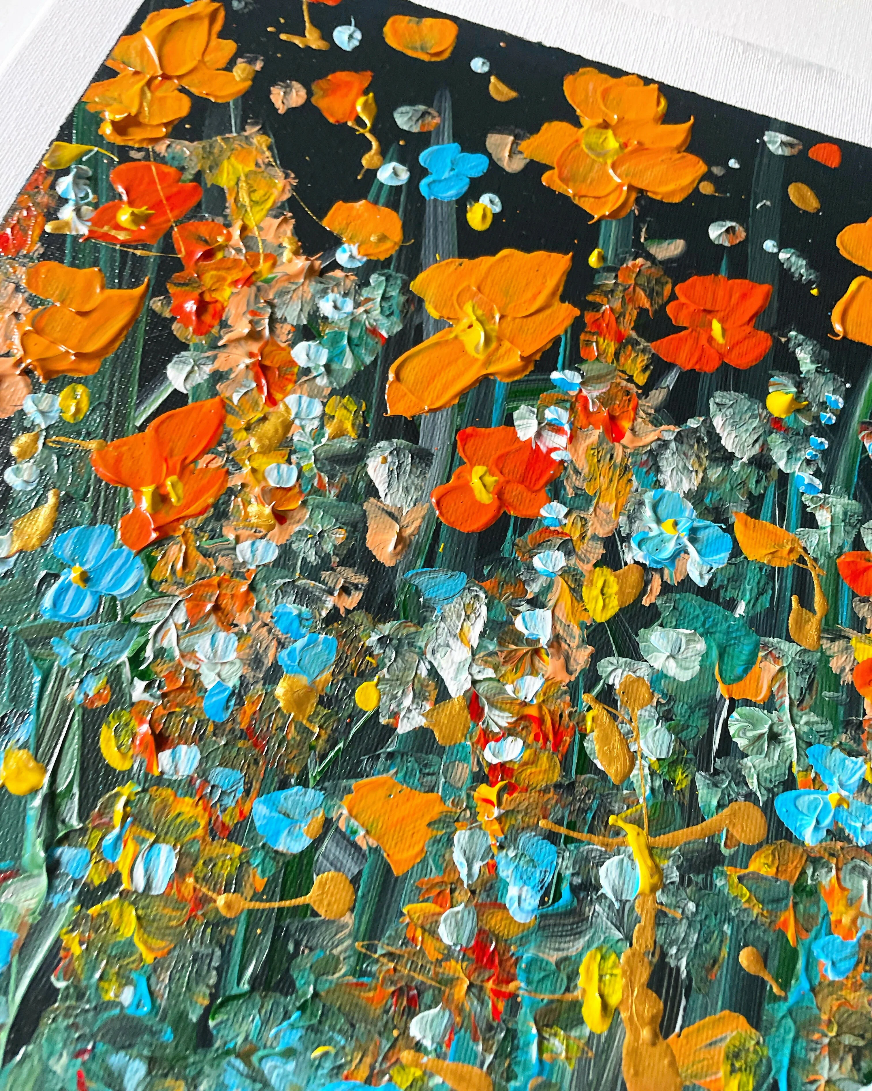 Midnight Meadow - Original Acrylic Painting - Image 3