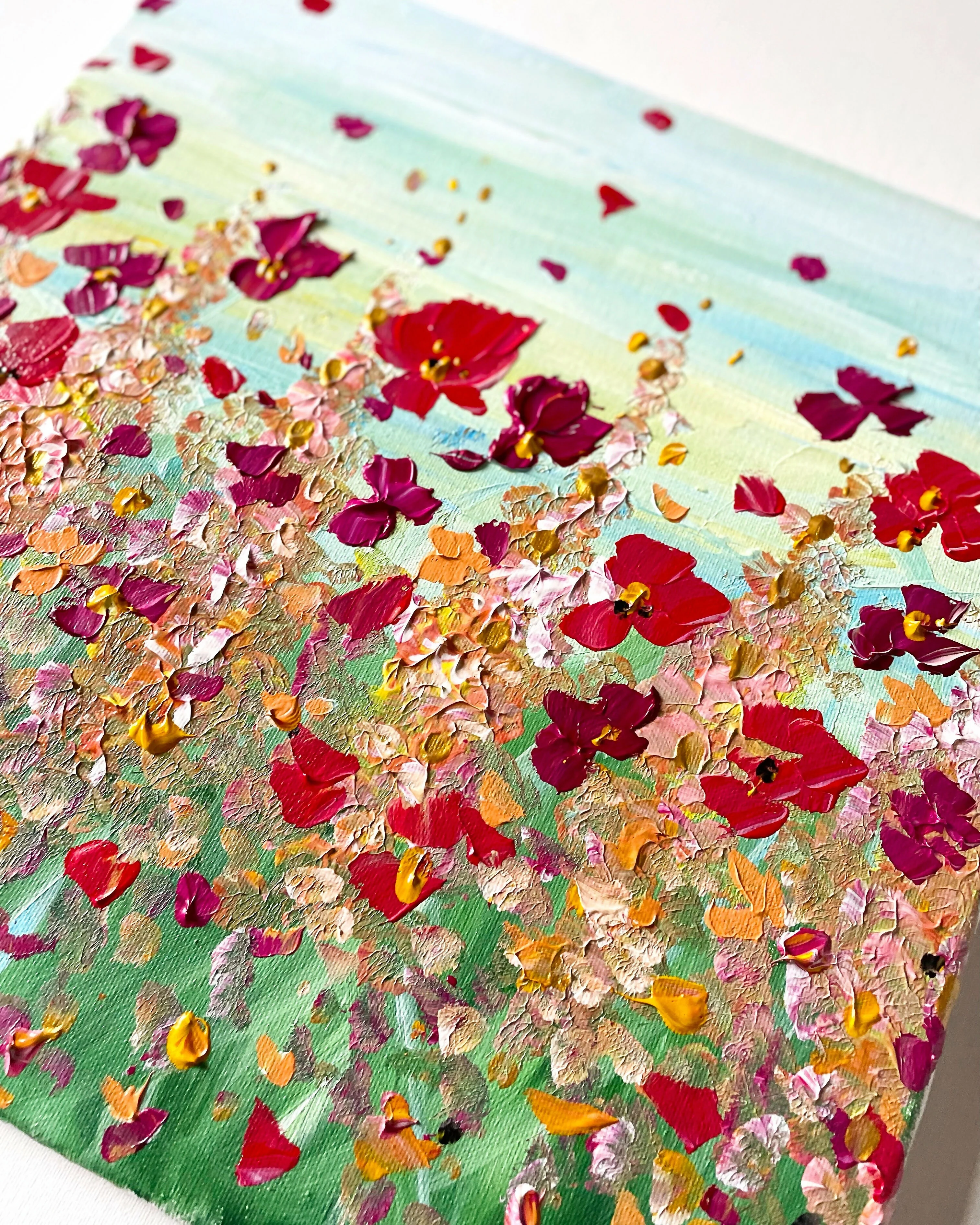 Morning Wild Flowers - Original Acrylic Painting - Image 3