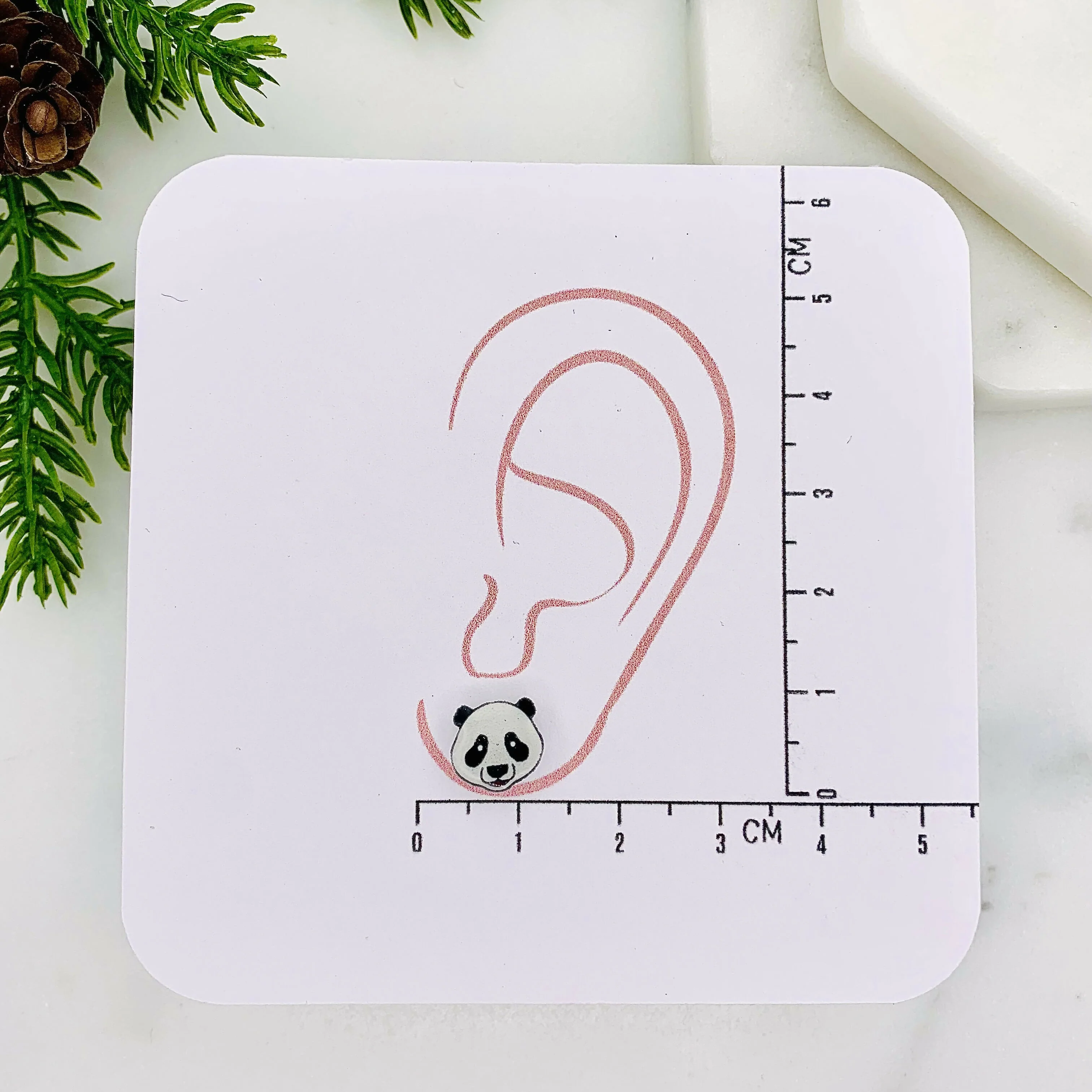 Panda Face Stud Earrings - Image 3