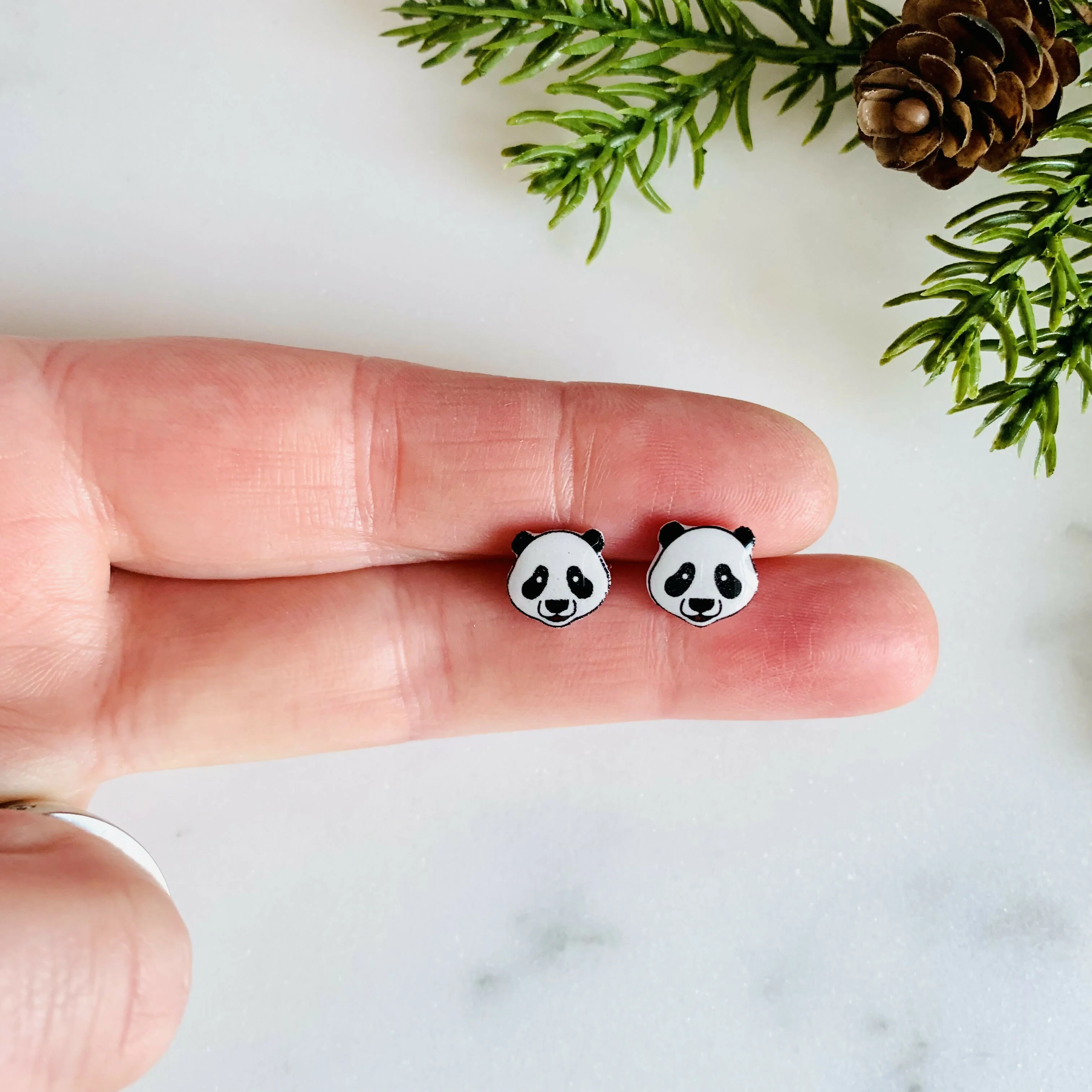 Panda Face Stud Earrings - Image 5