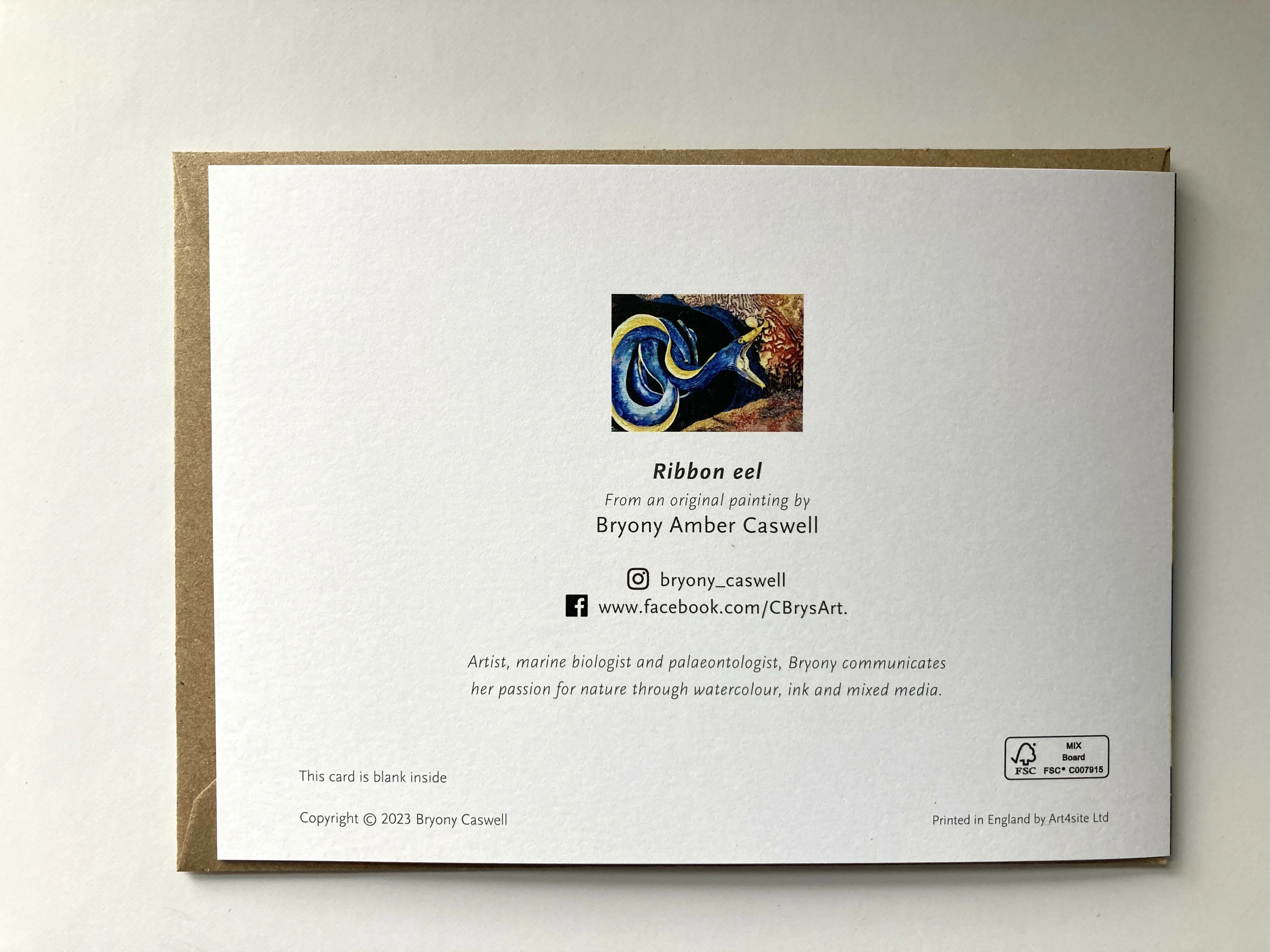 Ribbon eel - Greetings card - Image 3