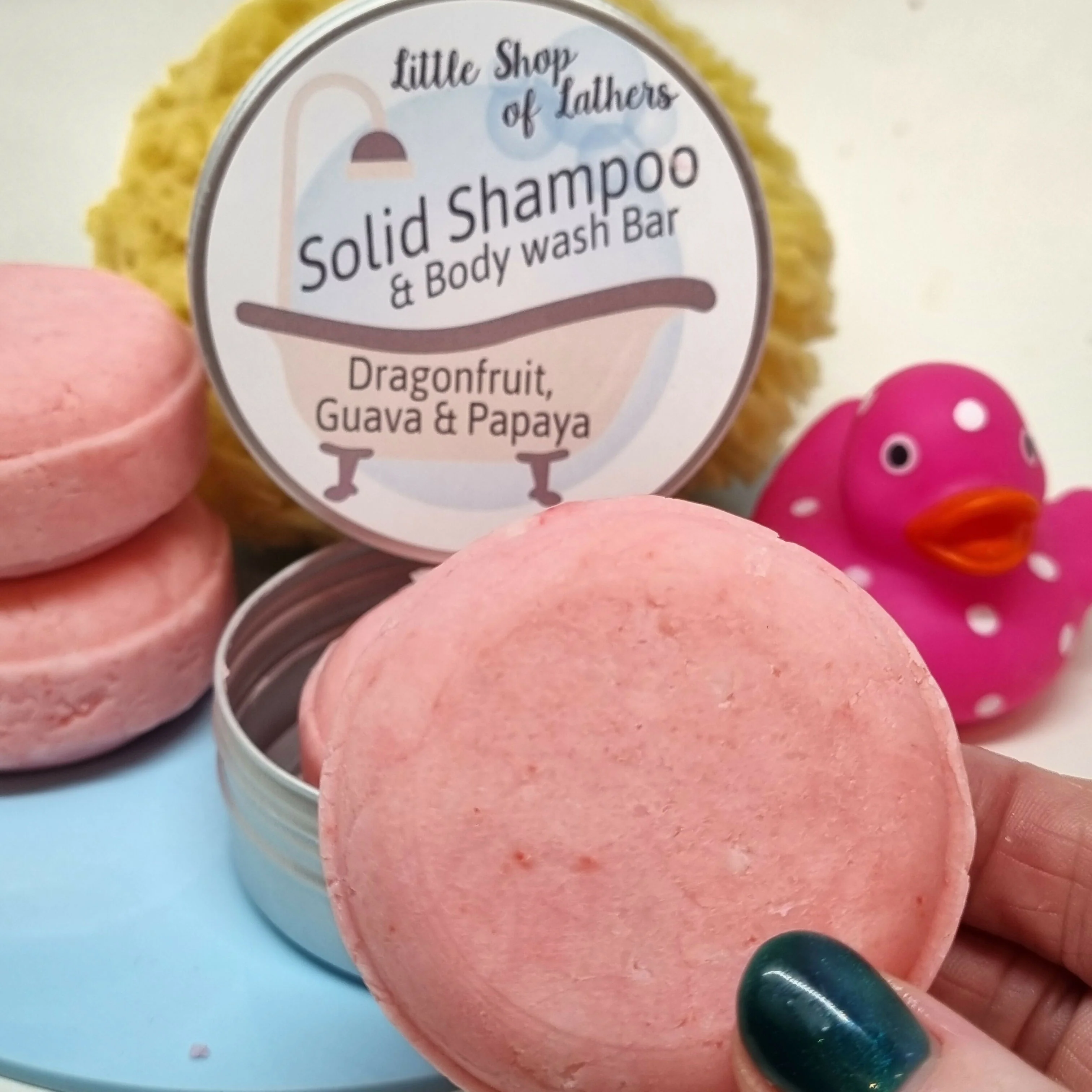 Solid Shampoo Bar & Body Wash - Dragonfruit, Guava, Papaya - Image 3