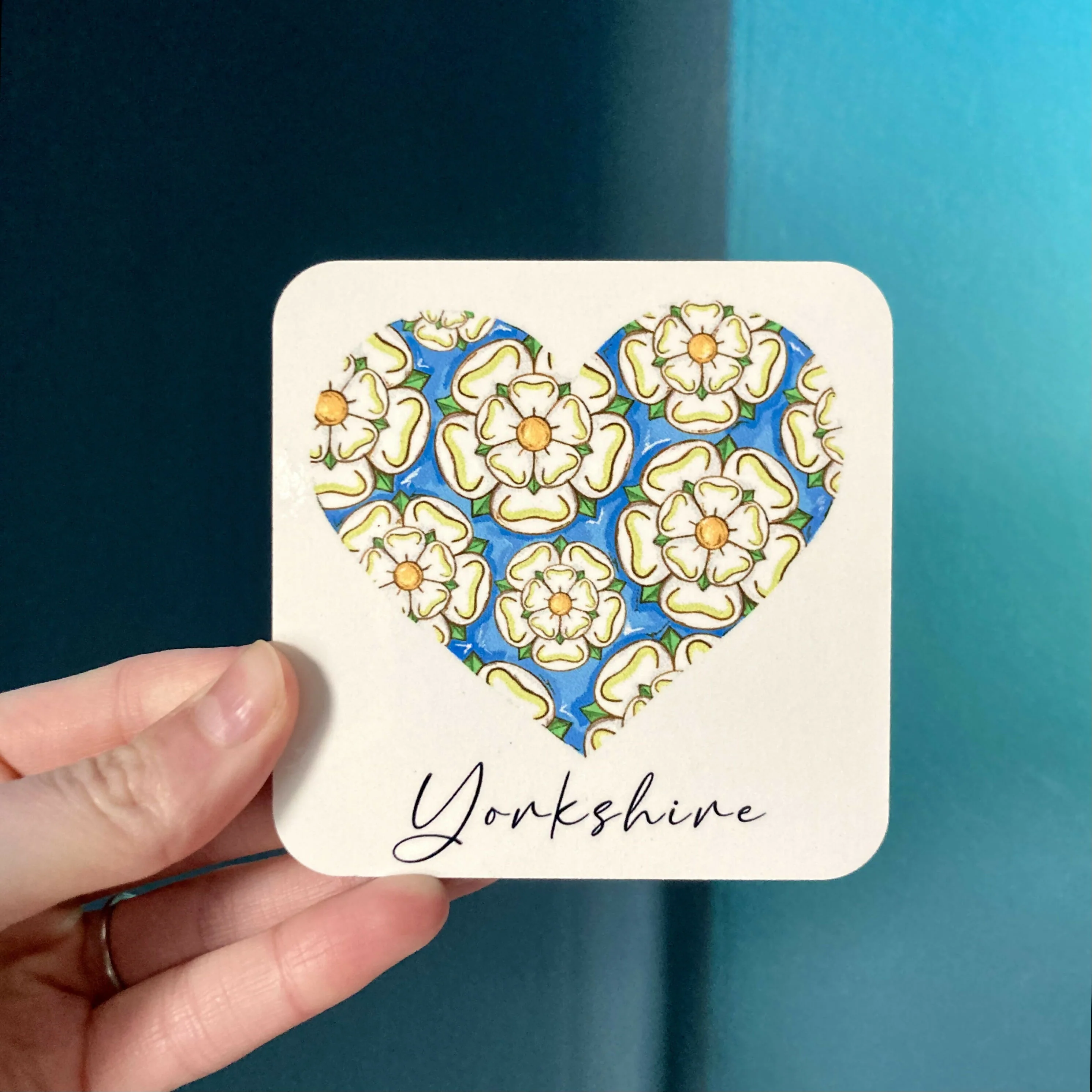 Yorkshire Rose Heart Coaster - Image 4